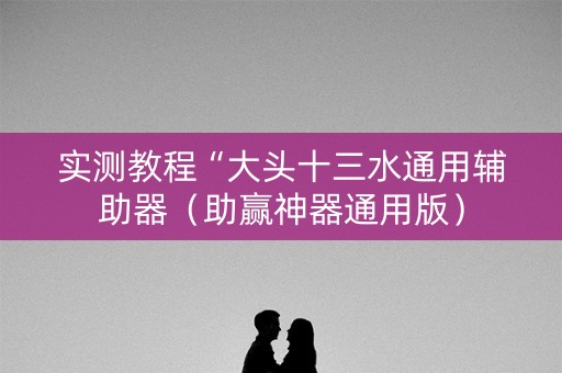 实测教程“大头十三水通用辅助器（助赢神器通用版）
