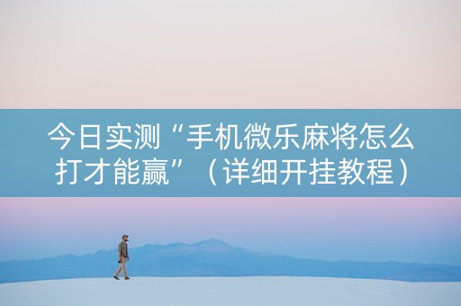 今日实测“手机微乐麻将怎么打才能赢”（详细开挂教程）-哔哩哔哩