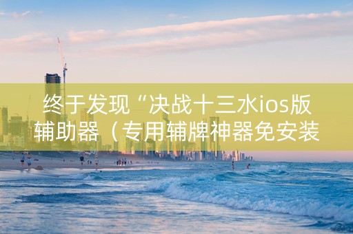 终于发现“决战十三水ios版辅助器（专用辅牌神器免安装）