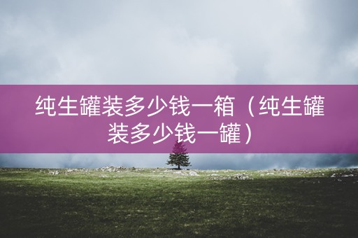 纯生罐装多少钱一箱（纯生罐装多少钱一罐）