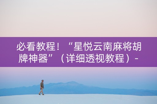 必看教程！“星悦云南麻将胡牌神器”（详细透视教程）-哔哩哔哩