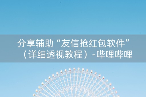 分享辅助“友信抢红包软件”（详细透视教程）-哔哩哔哩
