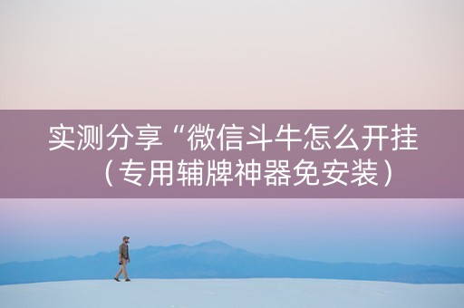 实测分享“微信斗牛怎么开挂（专用辅牌神器免安装）