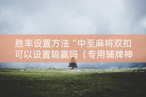 胜率设置方法“中至麻将双扣可以设置输赢吗（专用辅牌神器免安装）