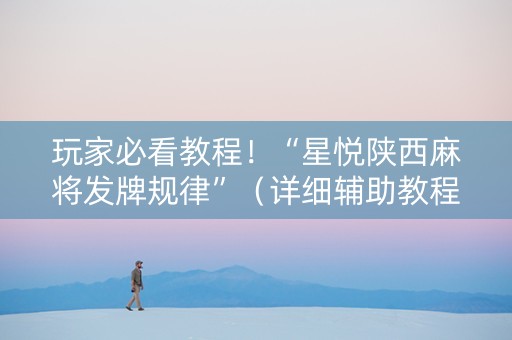 玩家必看教程！“星悦陕西麻将发牌规律”（详细辅助教程）-哔哩哔哩