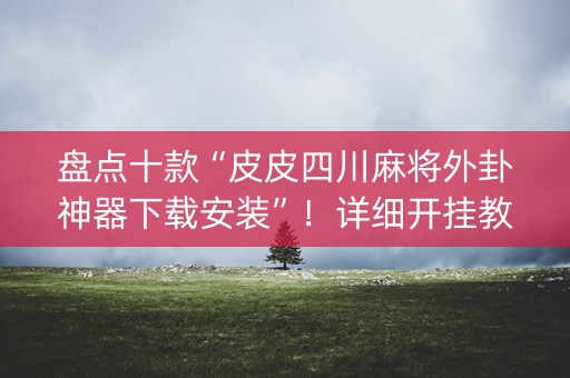 盘点十款“皮皮四川麻将外卦神器下载安装”！详细开挂教程（确实真的有挂)-知乎