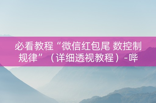 必看教程“微信红包尾 数控制规律”（详细透视教程）-哔哩哔哩