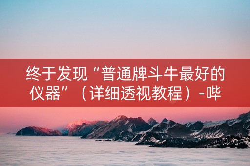 终于发现“普通牌斗牛最好的仪器”（详细透视教程）-哔哩哔哩