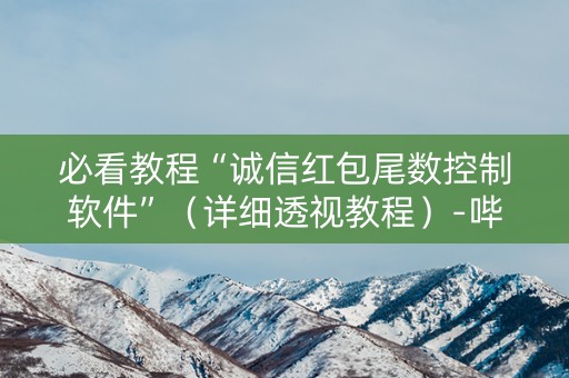 必看教程“诚信红包尾数控制软件”（详细透视教程）-哔哩哔哩