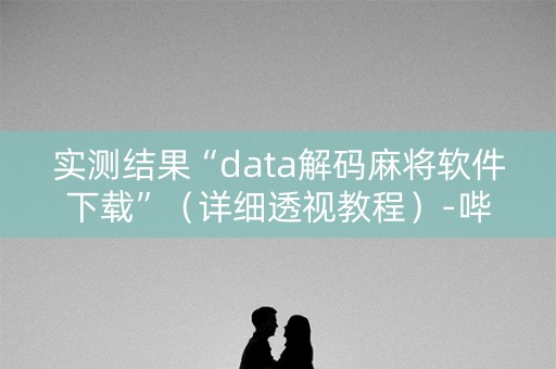 实测结果“data解码麻将软件下载”（详细透视教程）-哔哩哔哩