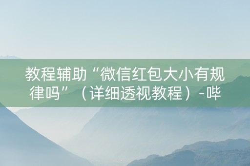 教程辅助“微信红包大小有规律吗”（详细透视教程）-哔哩哔哩