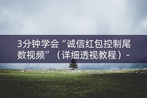3分钟学会“诚信红包控制尾数视频”（详细透视教程）-哔哩哔哩