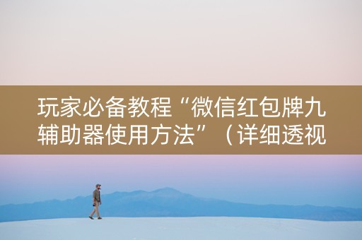 玩家必备教程“微信红包牌九辅助器使用方法”（详细透视教程）-哔哩哔哩