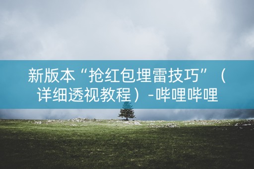 新版本“抢红包埋雷技巧”（详细透视教程）-哔哩哔哩