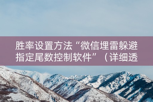 胜率设置方法“微信埋雷躲避指定尾数控制软件”（详细透视教程）-哔哩哔哩