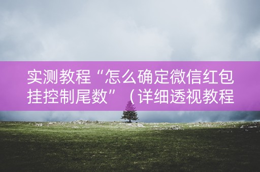 实测教程“怎么确定微信红包挂控制尾数”（详细透视教程）-哔哩哔哩
