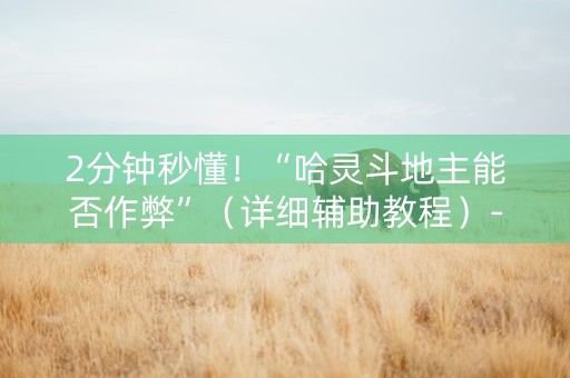 2分钟秒懂！“哈灵斗地主能否作弊”（详细辅助教程）-哔哩哔哩