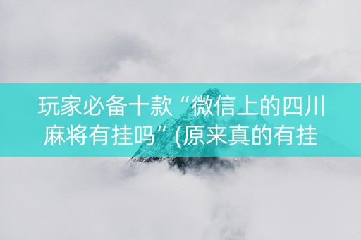 玩家必备十款“微信上的四川麻将有挂吗”(原来真的有挂)-知乎