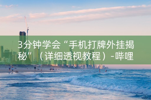 3分钟学会“手机打牌外挂揭秘”（详细透视教程）-哔哩哔哩