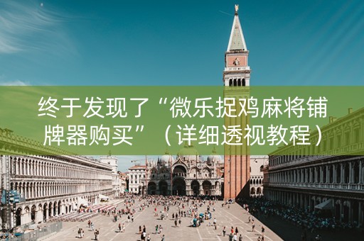终于发现了“微乐捉鸡麻将铺牌器购买”（详细透视教程）-哔哩哔哩