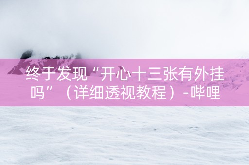 终于发现“开心十三张有外挂吗”（详细透视教程）-哔哩哔哩