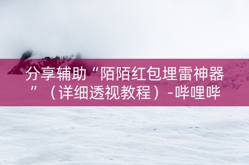分享辅助“陌陌红包埋雷神器”（详细透视教程）-哔哩哔哩
