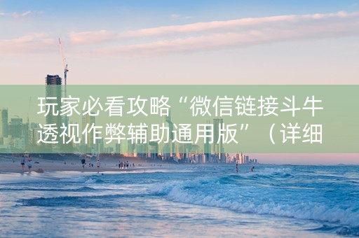 玩家必看攻略“微信链接斗牛透视作弊辅助通用版”（详细透视教程）-哔哩哔哩