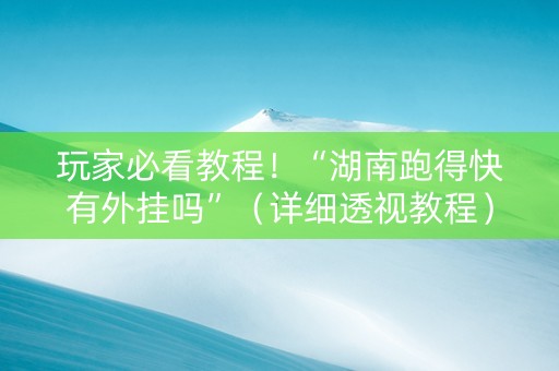 玩家必看教程！“湖南跑得快有外挂吗”（详细透视教程）-哔哩哔哩