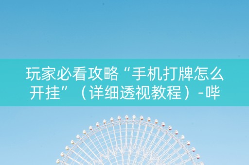 玩家必看攻略“手机打牌怎么开挂”（详细透视教程）-哔哩哔哩