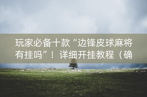 玩家必备十款“边锋皮球麻将有挂吗”！详细开挂教程（确实真的有挂)-知乎