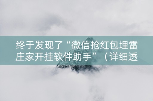 终于发现了“微信抢红包埋雷庄家开挂软件助手”（详细透视教程）-哔哩哔哩