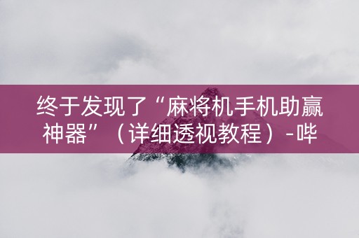 终于发现了“麻将机手机助赢神器”（详细透视教程）-哔哩哔哩