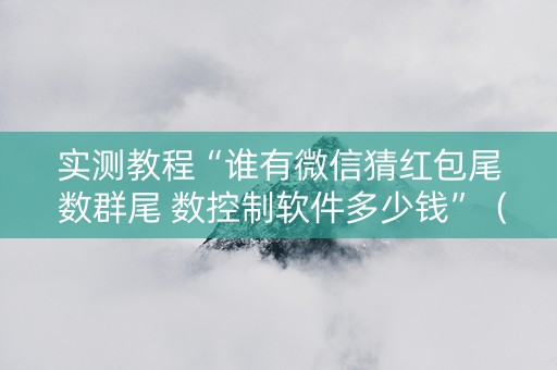 实测教程“谁有微信猜红包尾 数群尾 数控制软件多少钱”（详细透视教程）-哔哩哔哩