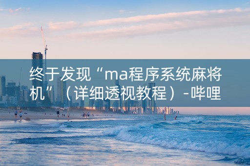 终于发现“ma程序系统麻将机”（详细透视教程）-哔哩哔哩