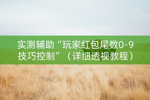 实测辅助“玩家红包尾数0-9技巧控制”（详细透视教程）-哔哩哔哩