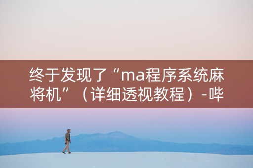 终于发现了“ma程序系统麻将机”（详细透视教程）-哔哩哔哩