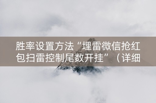 胜率设置方法“埋雷微信抢红包扫雷控制尾数开挂”（详细透视教程）-哔哩哔哩