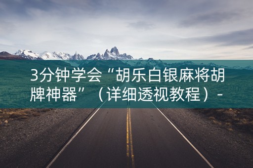 3分钟学会“胡乐白银麻将胡牌神器”（详细透视教程）-哔哩哔哩