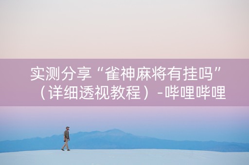 实测分享“雀神麻将有挂吗”（详细透视教程）-哔哩哔哩