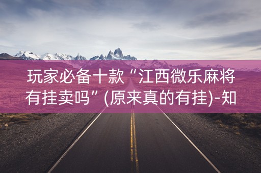 玩家必备十款“江西微乐麻将有挂卖吗”(原来真的有挂)-知乎