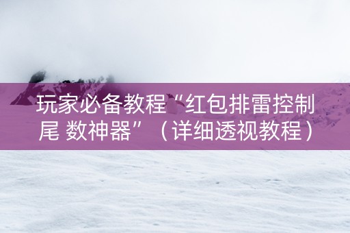 玩家必备教程“红包排雷控制尾 数神器”（详细透视教程）-哔哩哔哩