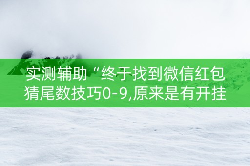 实测辅助“终于找到微信红包猜尾数技巧0-9,原来是有开挂”（详细透视教程）-哔哩哔哩