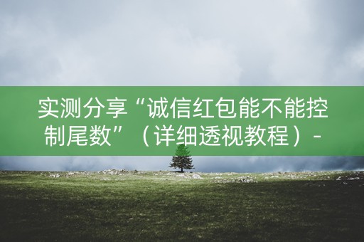实测分享“诚信红包能不能控制尾数”（详细透视教程）-哔哩哔哩
