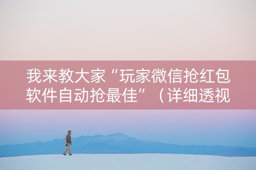 我来教大家“玩家微信抢红包软件自动抢最佳”（详细透视教程）-哔哩哔哩