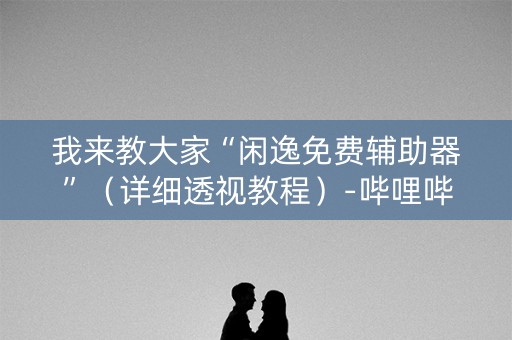 我来教大家“闲逸免费辅助器”（详细透视教程）-哔哩哔哩
