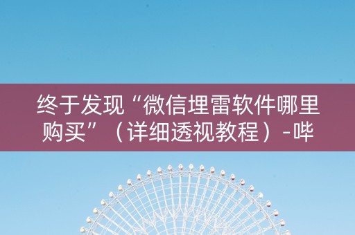 终于发现“微信埋雷软件哪里购买”（详细透视教程）-哔哩哔哩