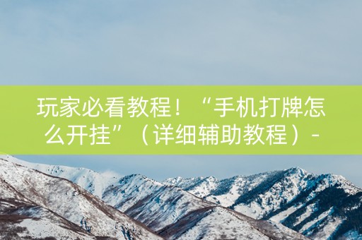 玩家必看教程！“手机打牌怎么开挂”（详细辅助教程）-哔哩哔哩