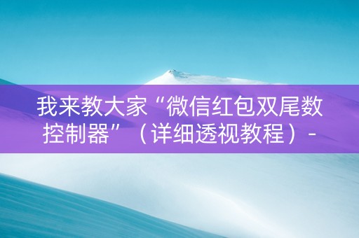 我来教大家“微信红包双尾数控制器”（详细透视教程）-哔哩哔哩