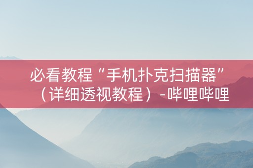 必看教程“手机扑克扫描器”（详细透视教程）-哔哩哔哩