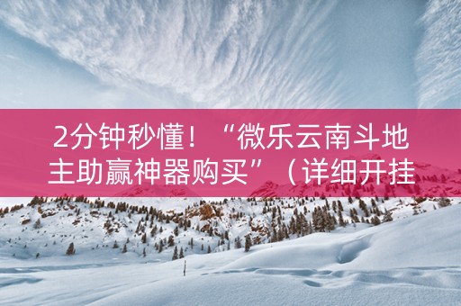 2分钟秒懂！“微乐云南斗地主助赢神器购买”（详细开挂教程）-哔哩哔哩